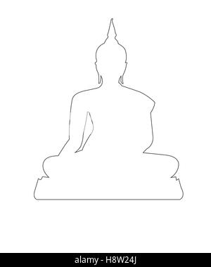 Percorso di Buddha su sfondo bianco Illustrazione Vettoriale