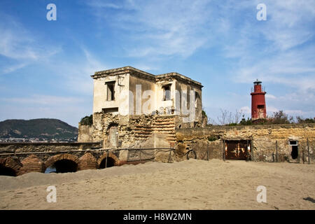 Guardiano, casa deserta, nella Baia e Bacoli, Pozzuoli, Golfo di Napoli, Campania, Italia, Europa Foto Stock