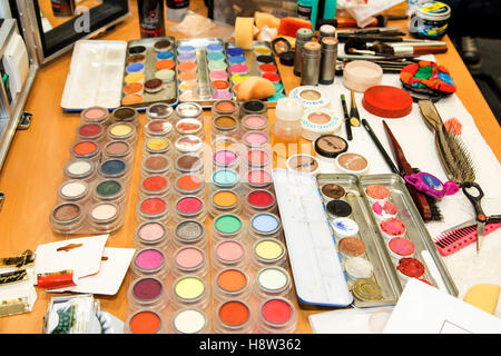 Trucco utensili vari colori, toner, un trucco artisti, Foto Stock