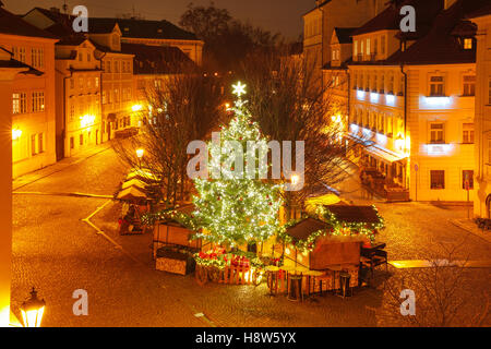 Natale la piazza della Città Vecchia di Praga, Repubblica Ceca Foto Stock