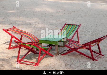 La vita in spiaggia a sud di Hua Hin Tailandia Foto Stock