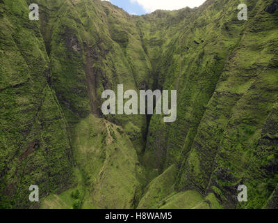 Vista del Canyon di Waimea sulla costa di Na Pali, isola di Kauai, Hawaii Foto Stock