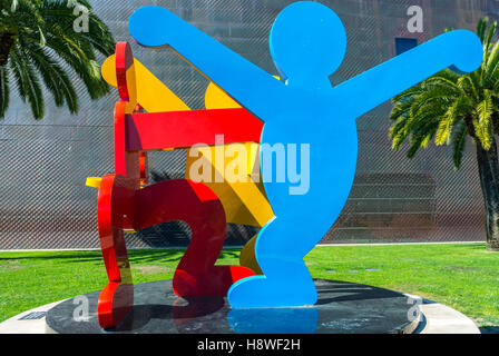 San Francisco, CA, USA, Street Art, Museo pubblico, De Young, Keith Haring Sculpture, Arte moderna nelle statue del Golden Gate Park Foto Stock