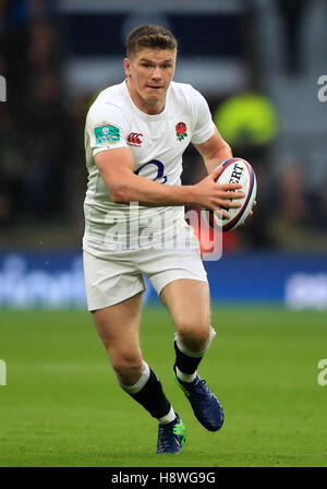 L'Inghilterra del Owen Farrell durante l'autunno partita internazionale a Twickenham Stadium di Londra. Foto Stock