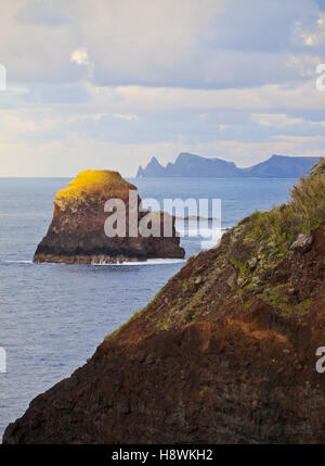 Il Portogallo, Madera, vista delle scogliere vicino a Ponta de Sao Jorge. Foto Stock