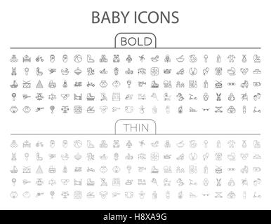Bambino vettore piana relative icon set per il web e applicazioni per dispositivi mobili. Esso può essere utilizzato come - il logo, il pittogramma, icona, una infografica elemento. Illustrazione Vettoriale Illustrazione Vettoriale