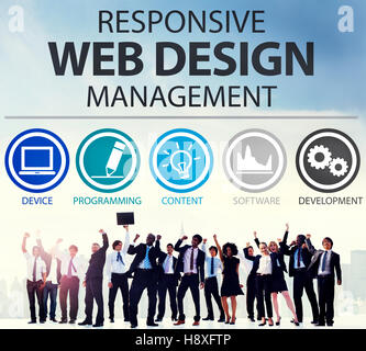 Reattivo di Web Design Management il concetto di programmazione Foto Stock
