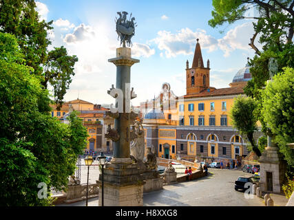 Vista su Piazza del Popolo a Roma, Italia Foto Stock