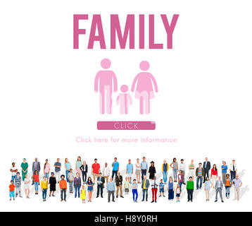 Cura della famiglia genealogia amore relative Home Concetto Foto Stock