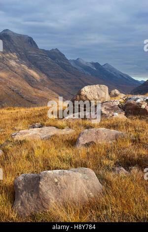 Liathach e Beinn Eighe, Torridon, Wester Ross, Highland, Scozia Foto Stock