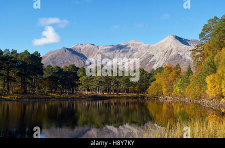 Beinn Eighe e Loch Coulin, Torridon, Wester Ross, Highland, Scozia Foto Stock