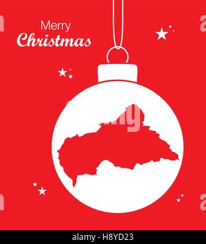 Buon Natale illustrazione con tema mappa della Repubblica Centrale Africana Illustrazione Vettoriale