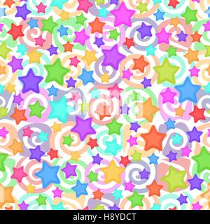 Modello senza giunture e colorati di stelle Illustrazione Vettoriale