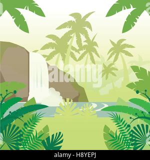 Jungle sfondo piatto4 Illustrazione Vettoriale