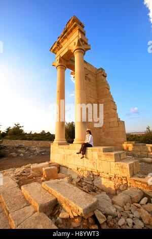 Tempio di Apollo, Kourion, Cipro, Mediterraneo orientale Mare Foto Stock