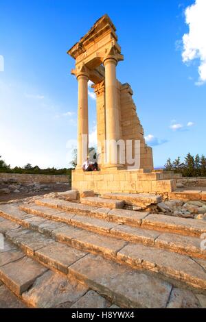 Tempio di Apollo, Kourion, Cipro, Mediterraneo orientale Mare Foto Stock