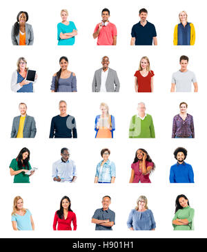 Diverse persone Global Communications Technology Concept Foto Stock