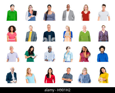 Diverse persone Global Communications Technology Concept Foto Stock