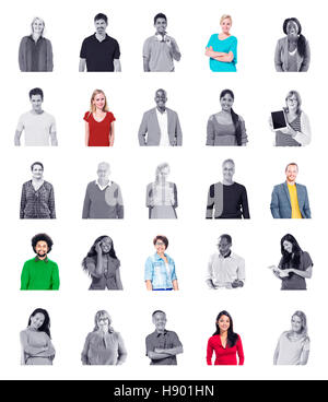 Diverse persone Global Communications Technology Concept Foto Stock