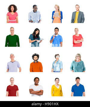 Diverse persone Global Communications Technology Concept Foto Stock