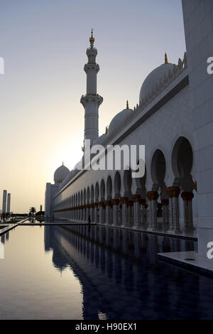 Sheikh Zayed grande Moschea di Abu Dhabi, Emirati Arabi Uniti Foto Stock
