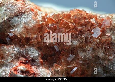 Rosso rari cristalli di Fluorite Foto Stock