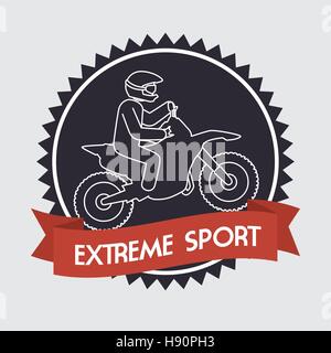 Motociclista sport estremo banner illustrazione vettoriale EPS 10 Illustrazione Vettoriale