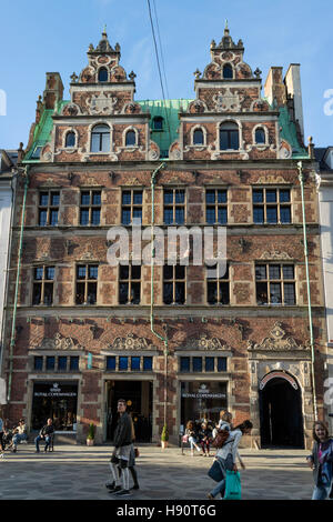 Royal Copenhagen edificio porcellana presso la piazza Amagertorv, Copenhagen, Danimarca Foto Stock