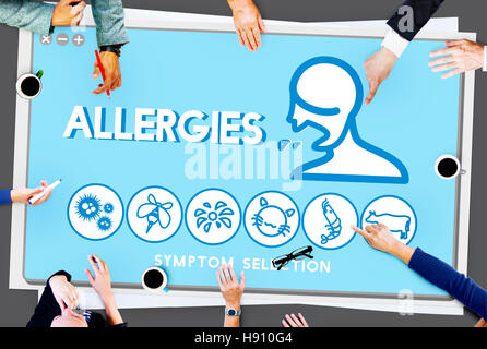 Allergia sensibilità ipersensibile Healthcare Concetto di infezione Foto Stock