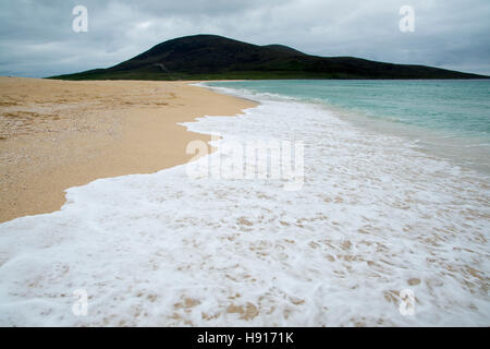 Scarista Beach, onde, acqua, mare, Isle of Harris, Scozia Foto Stock