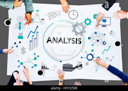 Analisi analizzare dati di esame il concetto di informazione Foto Stock