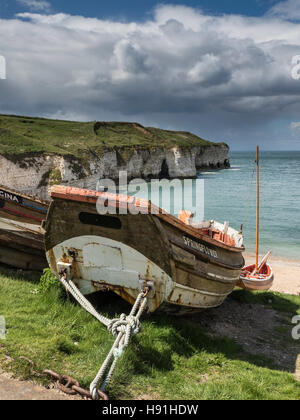 A nord lo sbarco, Flamborough Head, East Yorkshire Foto Stock