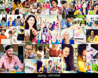 Diverse persone studenti Start Up concetto collage Foto Stock