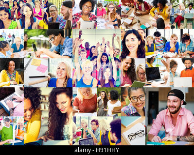 Diverse persone studenti Start Up concetto collage Foto Stock