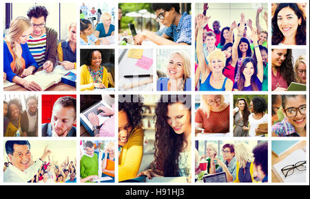 Diverse persone studenti Start Up concetto collage Foto Stock