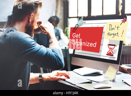 Organizzati Planner Calendario concetto di gestione Foto Stock