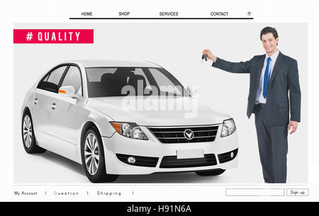 Sito web di auto Homepage Layout concetto di pubblicità Foto Stock