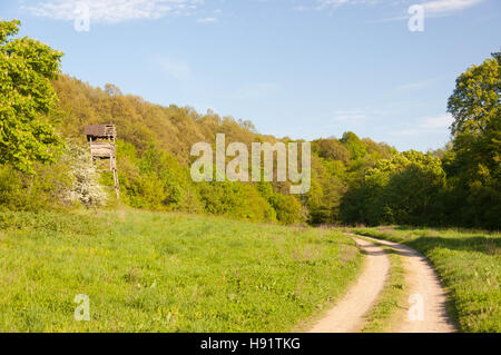 Vecchio cottage di caccia in mount Fruske Gora in Serbia Foto Stock