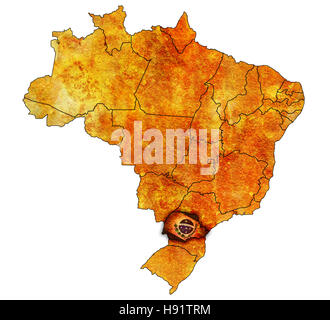 Parana admistration sulla mappa del brasile con bandiere Foto Stock