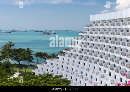 Singapore travel - vista della spiaggia a Sentosa island. Foto Stock