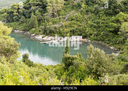 Blace Bay Trpanj Croazia dove si può fare il bagno nel fango medicinale Foto Stock