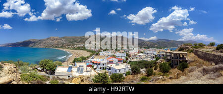 Panorama di Paleochora town, situato nella parte occidentale di Creta, Grecia Foto Stock