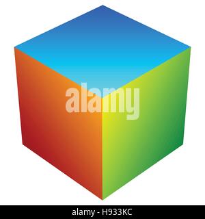 Colorato cube icona. Moderne e luminose icona generica / logo w cubi sovrapposti Illustrazione Vettoriale
