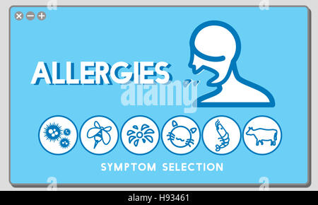 Allergia sensibilità ipersensibile Healthcare Concetto di infezione Foto Stock