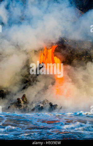 Lava Tour in Barca, vulcano Kilauea, HVNP. Isola di Hawaii, Hawaii Foto Stock