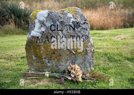 Battaglia di Culloden clan lapide marcatore (Clan Mackintosh). Foto Stock