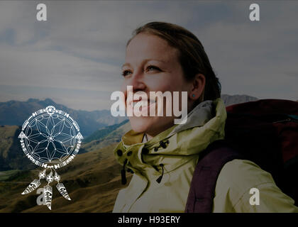 Sogni Catcher indiani segno simbolico concetto Foto Stock