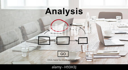 Analisi analizzare dati di esame il concetto di informazione Foto Stock