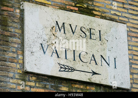 Indicazioni per i musei vaticani Foto Stock