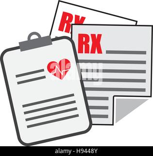 Relazione medica storia icona isolato Illustrazione Vettoriale